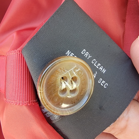 Cole Haan double breasted hooded trench coat red size Large - Picture 4 of 11